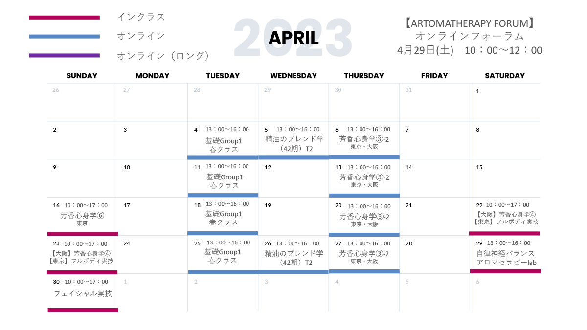 スケジュール　2023年4月